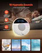 Baby Sleep Sound Machine – 18 Sounds, Night Light & Dual Alarm