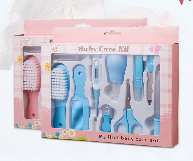 Baby Care Essentials Kit – 10-Piece Nail Clipper, Nasal Aspirator & Thermometer Set