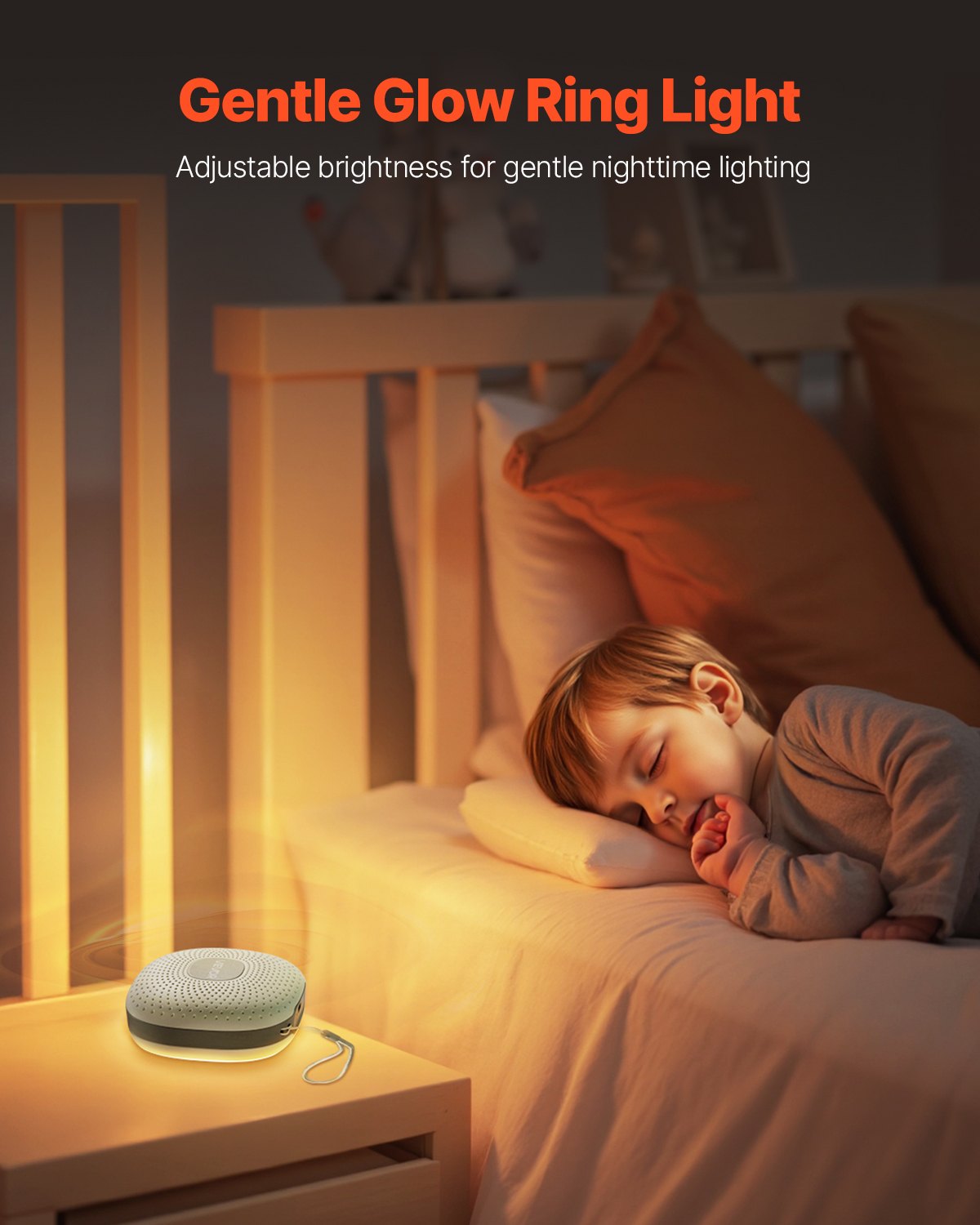 Baby Sleep Sound Machine – 21 Soothing Sounds, Soft Night Light & Auto-Off Timer